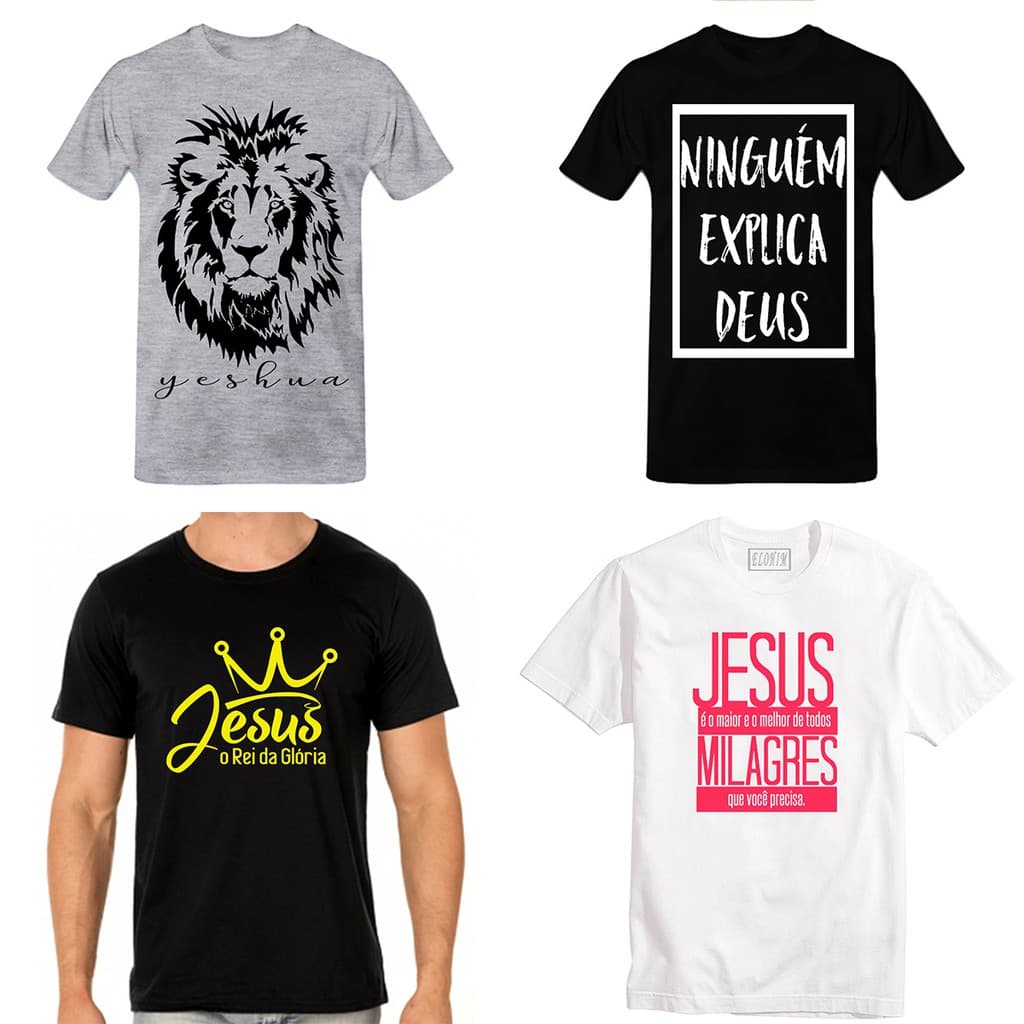 Camiseta gospel evangélicas Masculina 100% Algodão Estampa Evangélica Cristã Gospel Religiosa.