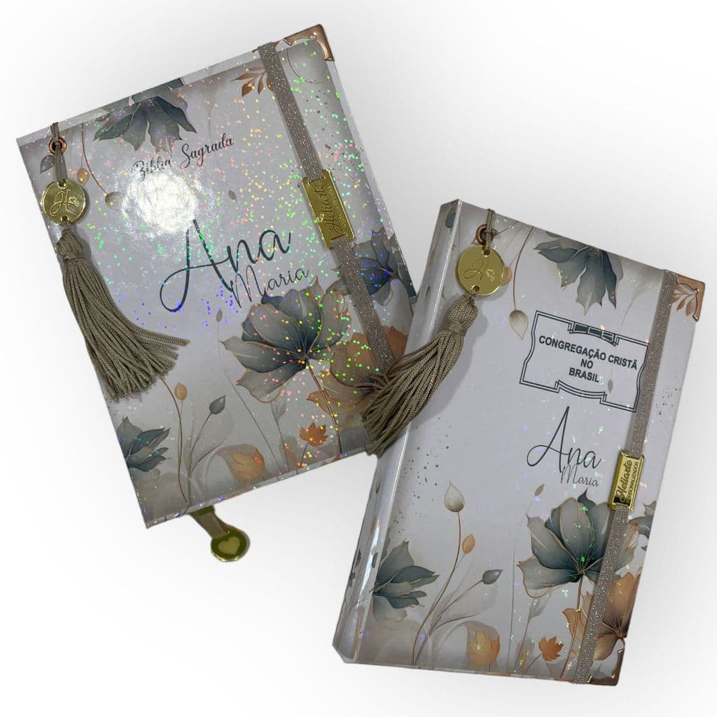 Kit Hinario E Biblia Sagrada G -  Hinário CCB 5 + Bíblia Tamanho G - kit c Estampas iguais - 14,5X22