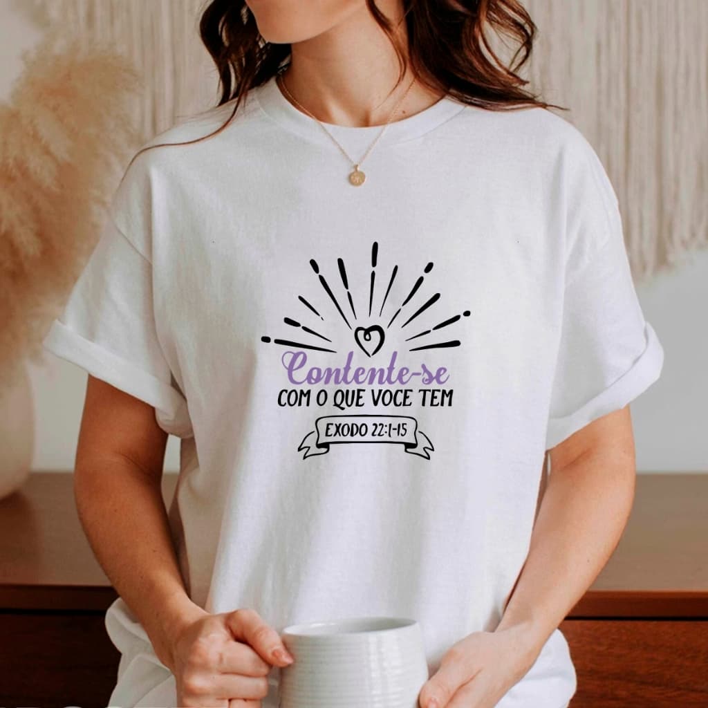 Camiseta Feminina Oversized ou T-shirt Estampa Versículo Gospel Jesus Cristo Gospel Fé 100% Algodão
