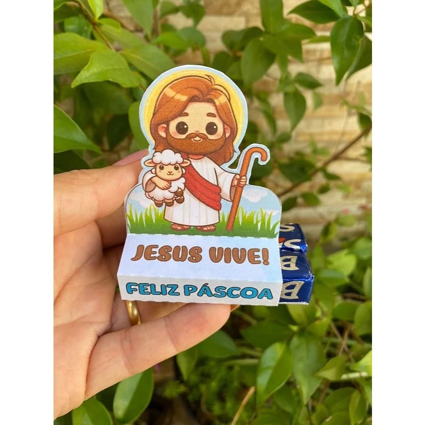 10 caixinhas para 2 bis personalizado de pascoa, cristã, porta bis jesus vive, pascoa cristã, lembrancinha pascoa cristã