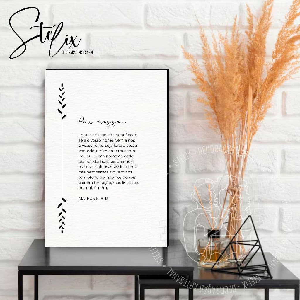 Quadro do Pai Nosso + Quadro Minimalista Cristão + Presente Cristão