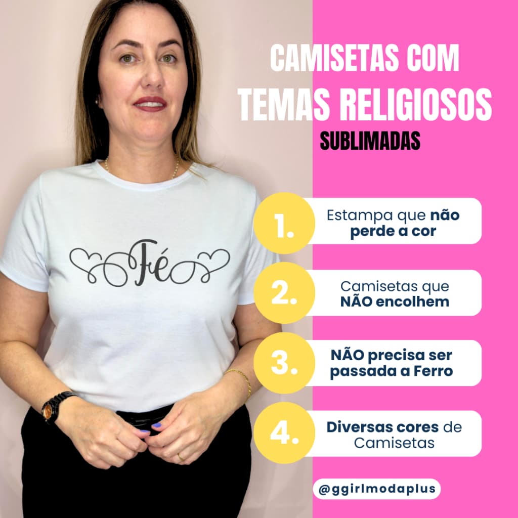 Camiseta religiosa Fé, camiseta cristã, blusa feminina cristã, camiseta estampada cristã, blusa feminina fé, camisetas s