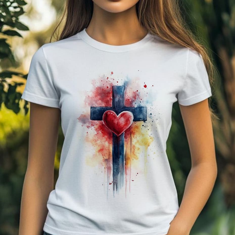 Blusa tshirt feminina CRISTÃ,CATÓLICA,CRUZ CORAÇÃO,CAMISETA UNISSEX, camiseta tshirt cristã, gospel plus size