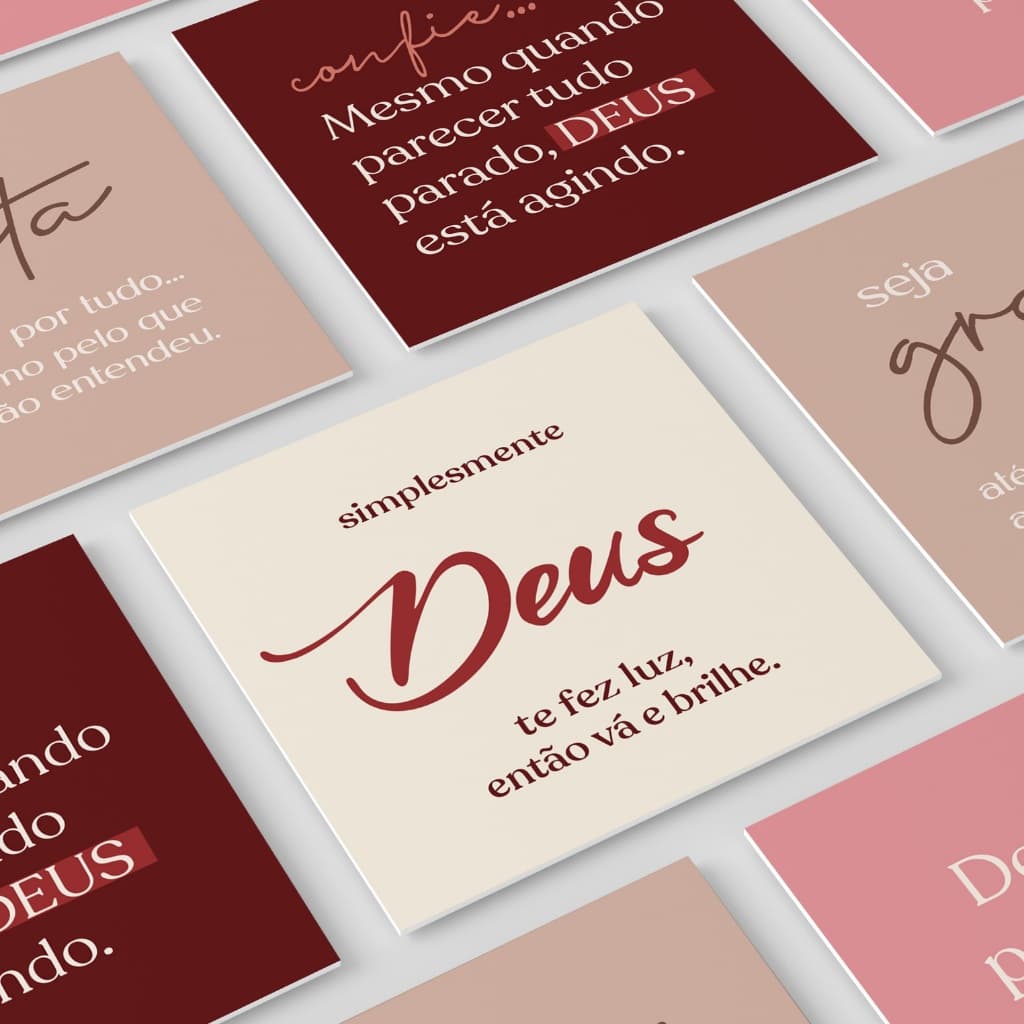 Mini Cartões com Versículos Bíblicos - Brinde Mimo para Cliente com Frases Deus
