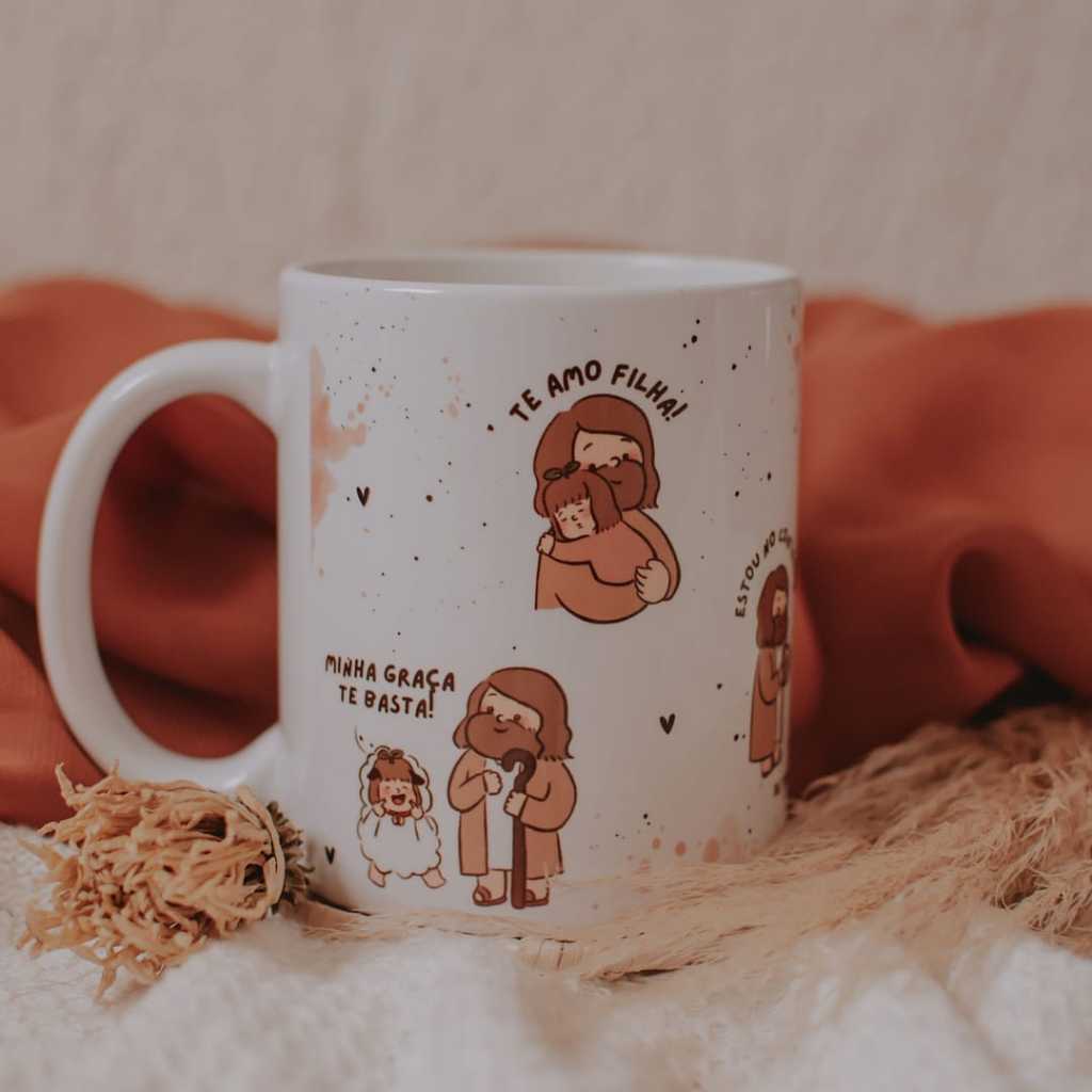 Caneca Personalizada Cristã Jesus É Meu Amigo Frase de Amor para Presentes ou Eventos Cristãos