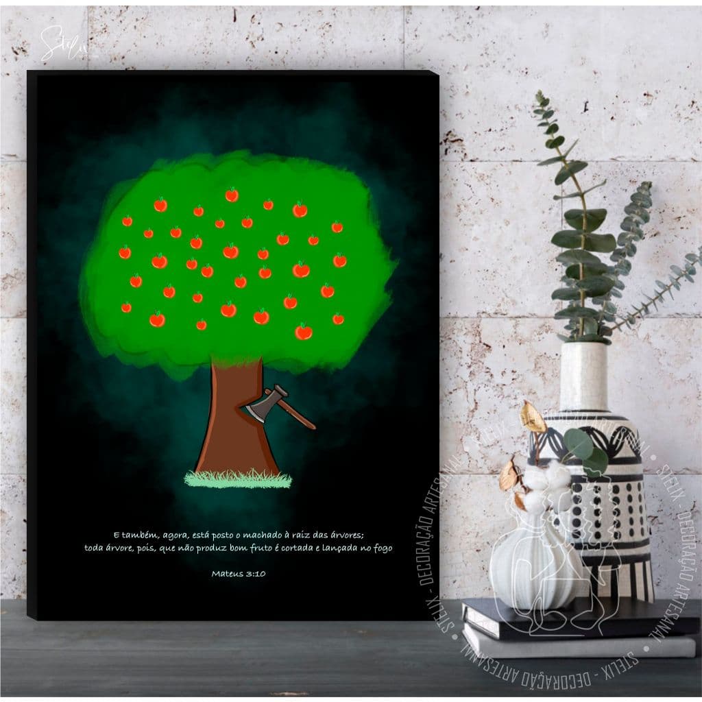Quadro Versículo Cristão Mateus 3;10 + Decoração Cristão + Presente Cristão