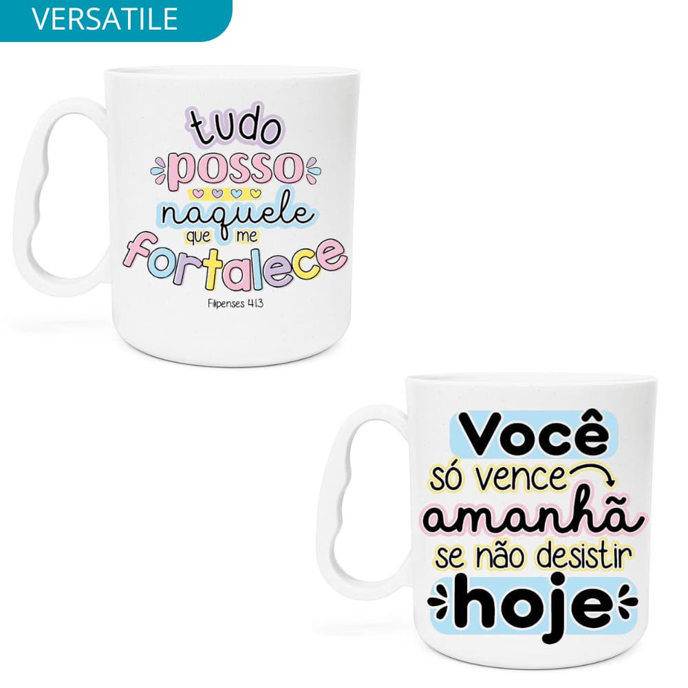 10-15-20 Canecas adesivadas Cristã frases biblicas lembrancinhas Presentes Fé Cristã Igreja Deus