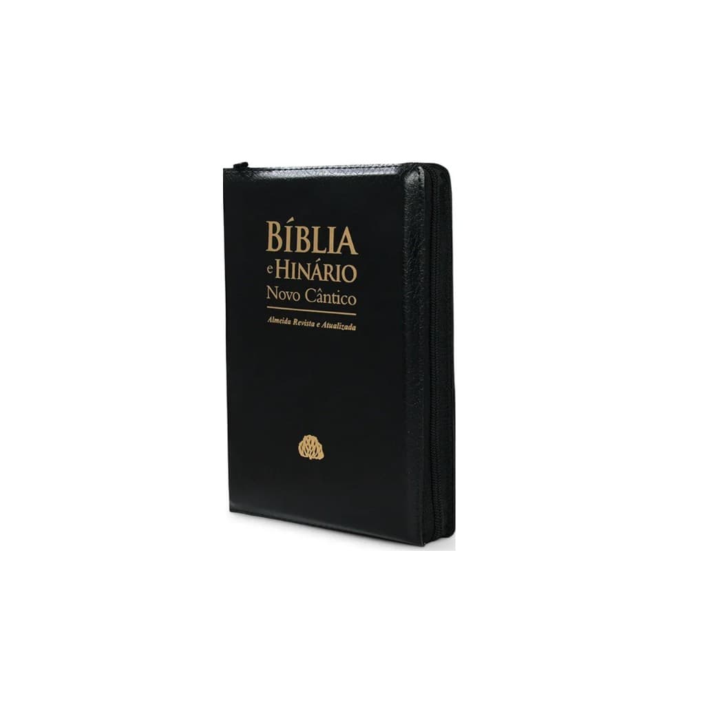 Bíblia e Hinário RA 064NCTIZ Letra Gigante c/ zíper - preta Da Igreja Presbiteriana do Brasil