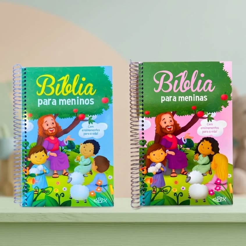 Bíblia Infantil Para Meninas e Meninos Livro Cristão Ilustrado Histórias Bíblicas Cristã Presente