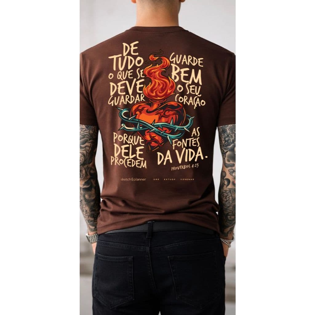 Camiseta Biblica Camiseta Gospel Provérbios 4:23 –Guarda o Teu Coração Camiseta Cristã Unissex Moda Evangélica