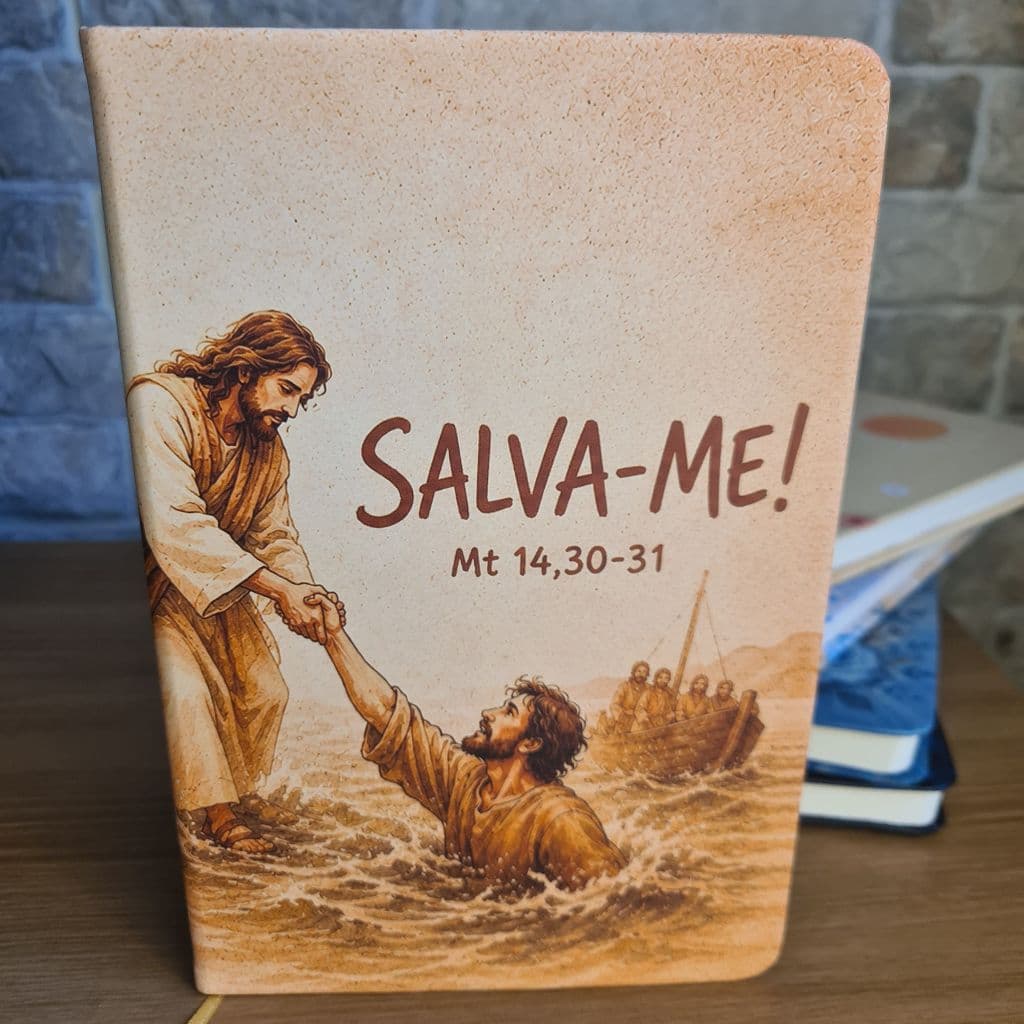 Caderno Devocional Cristão Por Que Duvidaste A5 21x14 Papel Pólen 90g 80 Folhas Capa Dura Presente Cristão