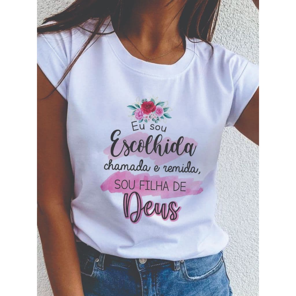 Camiseta Frase Jesus Religiosa Cristã Babylook Camisa Feminina Estampa Jesus Cristo Fé Cristã Camiseta Casual Unissex