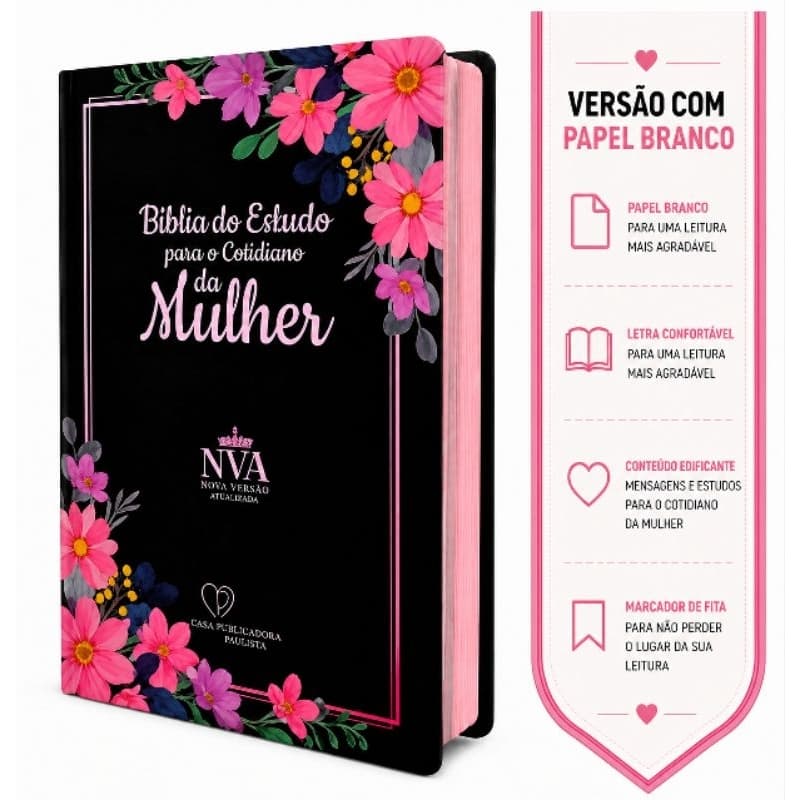 Bíblia de Estudo Para o Cotidiano da Mulher NVA - Edição com papel branco