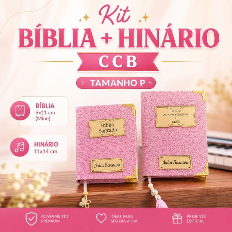 kit Bíblia+Hinario CCB Tamanho P