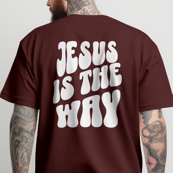 Camiseta Streetwear Algodão Camiseta Masculina Unissex Jesus Is The Way Camiseta Cristã Envio Imediato