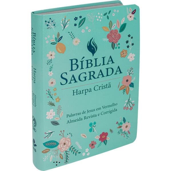 Bíblia Sagrada Com Harpa Cristã Letra Grande Floral ARC - Bíblia com harpa cristã floral ARC