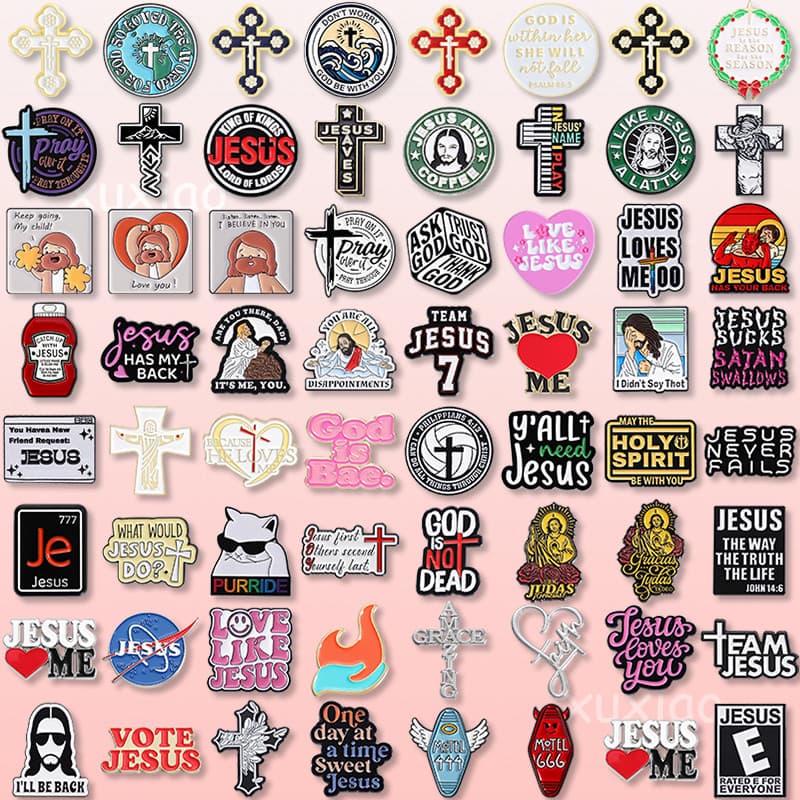 Broche Cristão De Jesus , Vários Estilos , Emblema De Metal Religioso , Decoração , Presente Diverso Para Crentes Cristã