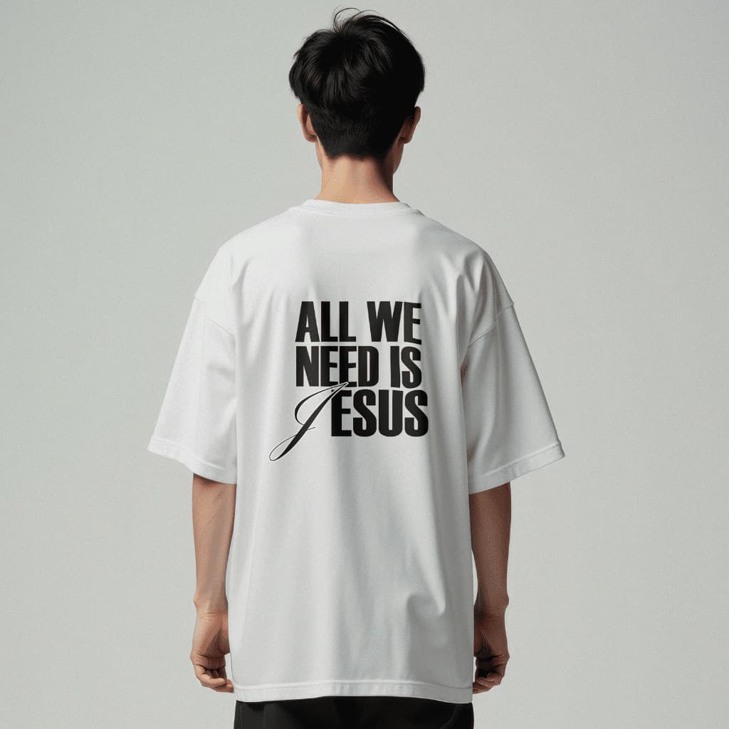 [Camiseta Premium em Algodão Puro]CC Camiseta Cristã Unissex Estampa All We Need Is Jesus Moda Cristã na Shopee Camiseta