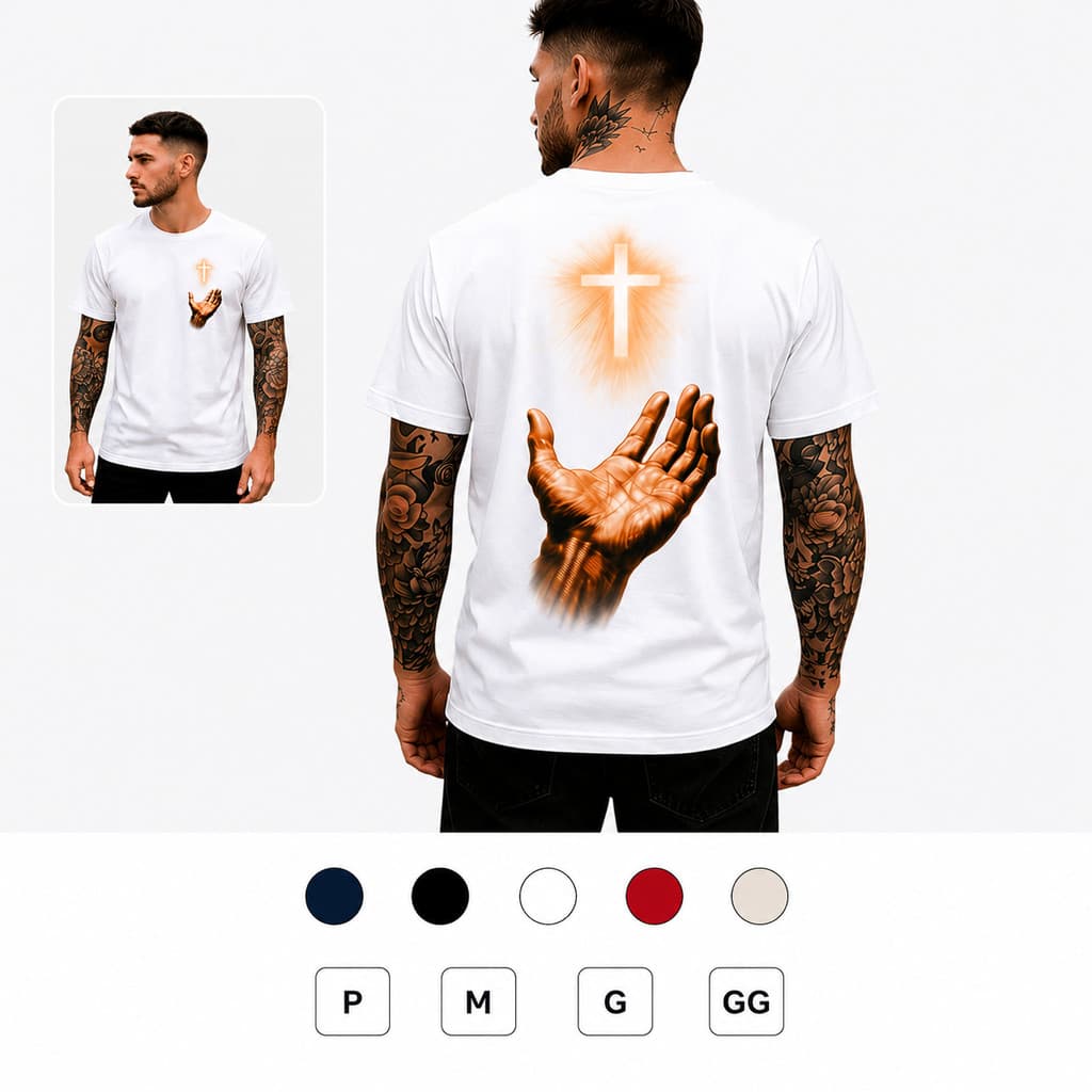 Camiseta Masculina, Camiseta Cristã, Camiseta Preta, Camisa Masculina, Camiseta algodão