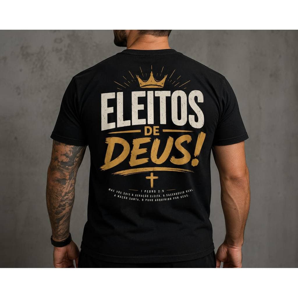 Camiseta Cristã Camisa Masculina e Feminina Streetwear "Eleitos de Deus" Camiseta Cristã