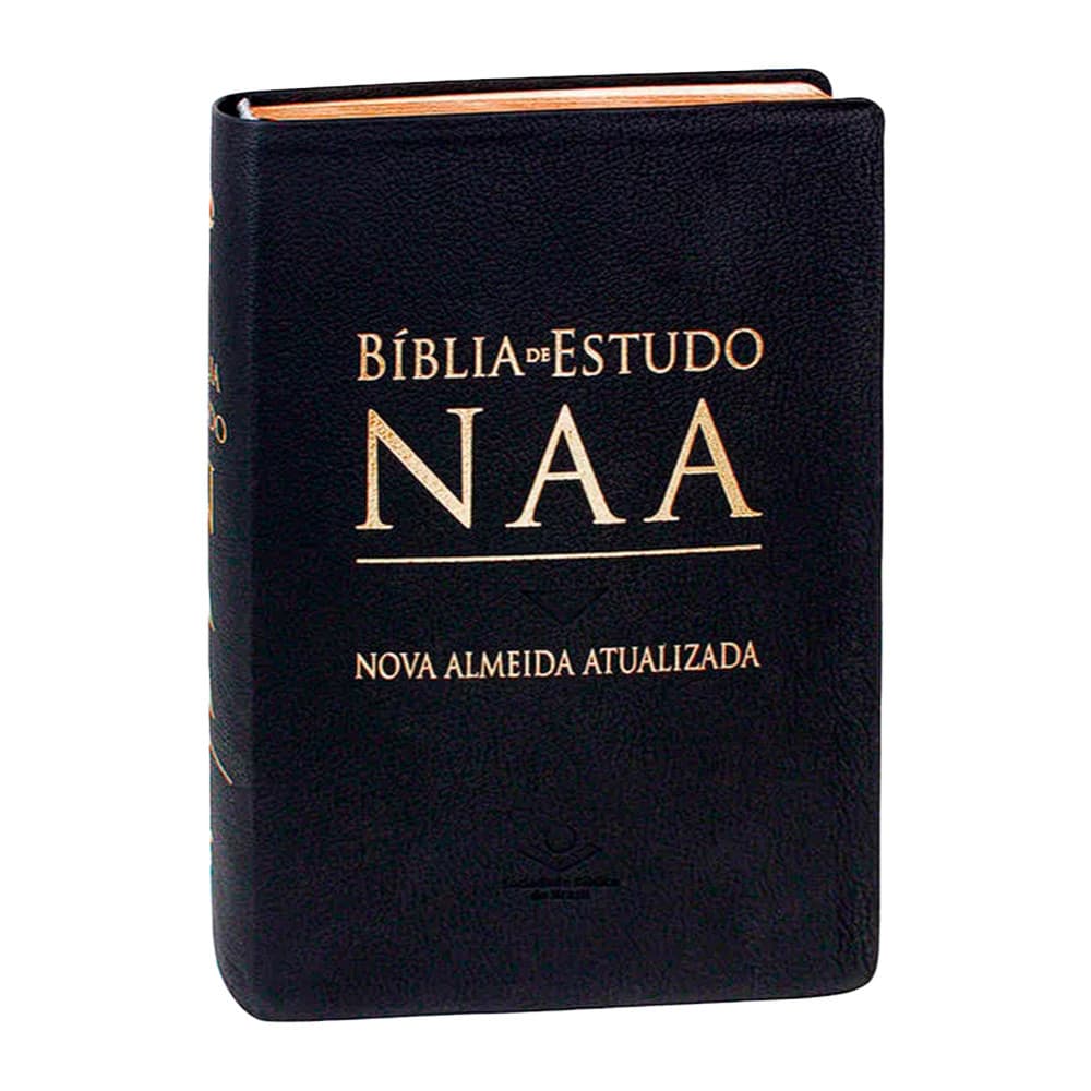 Bíblia de Estudo NAA | SBB | Bíblia de Estudo NAA - Capa em Couro Legítimo Preta