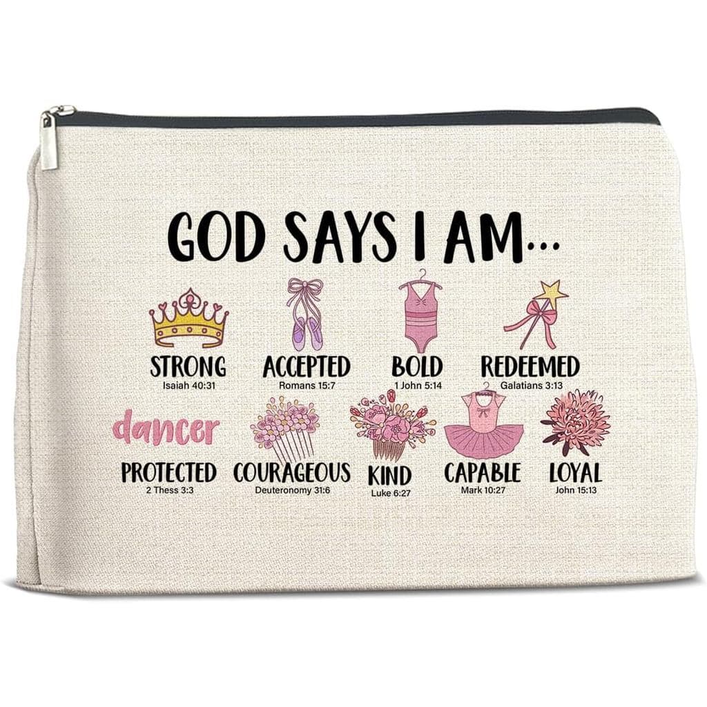 Presentes Cristãos Inspiradores para Meninas, Presentes Religiosos, Bolsa de Maquiagem Motivacional para Meninas Dançari