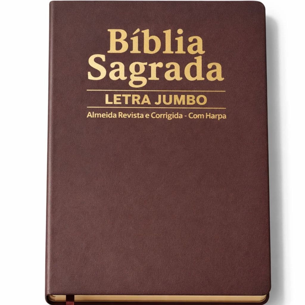 Bíblia Sagrada | Letra Jumbo | ARC com Harpa | Palavras de Jesus em Vermelho | Luxo Marrom