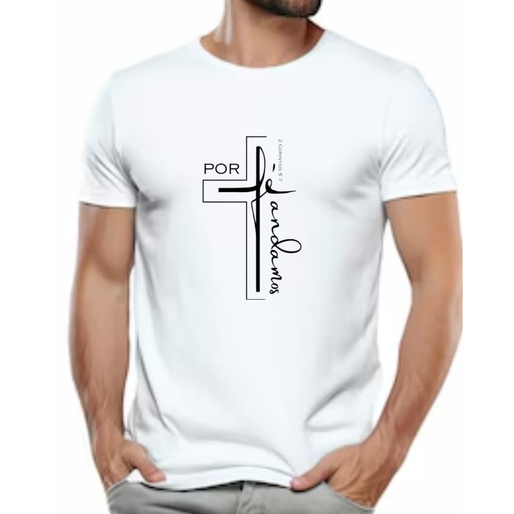 Camiseta POR FÉ ANDAMOS camisa católica blusa gospel moda gospel fé tshirte evangelica